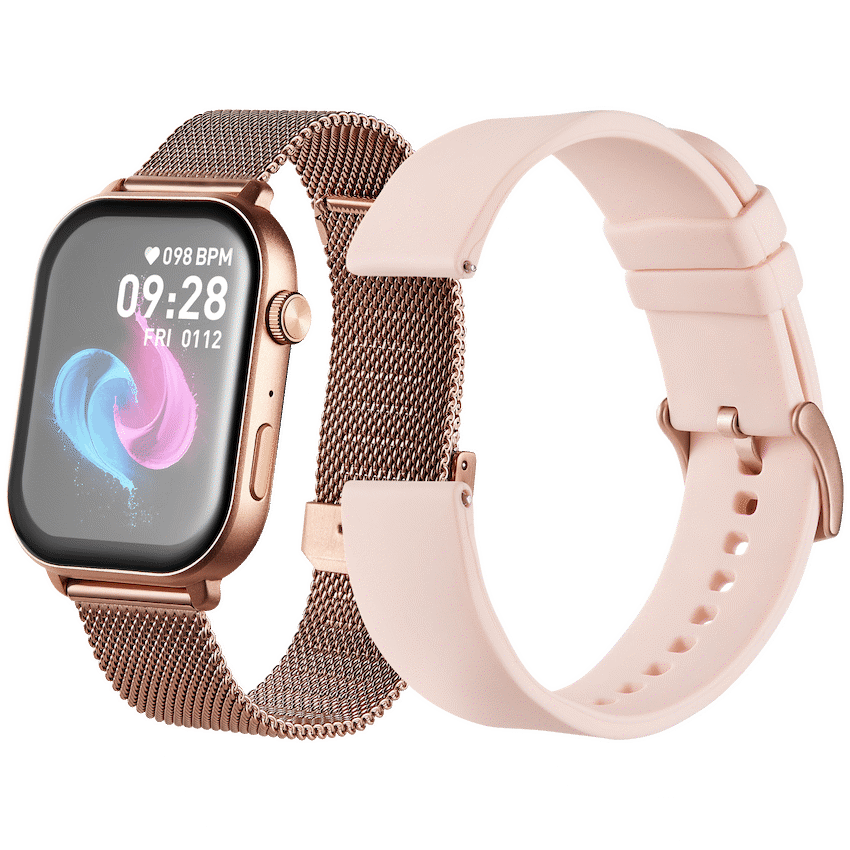 Volkano Trinity Series Smartwatch with Metal Mesh Strap - Gold